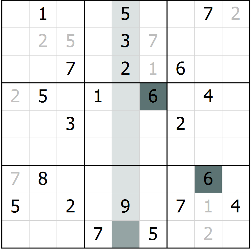 Position des candidats pour la solution de la Gr 13 page 16 du magazine de sudoku Extrême n° 042
