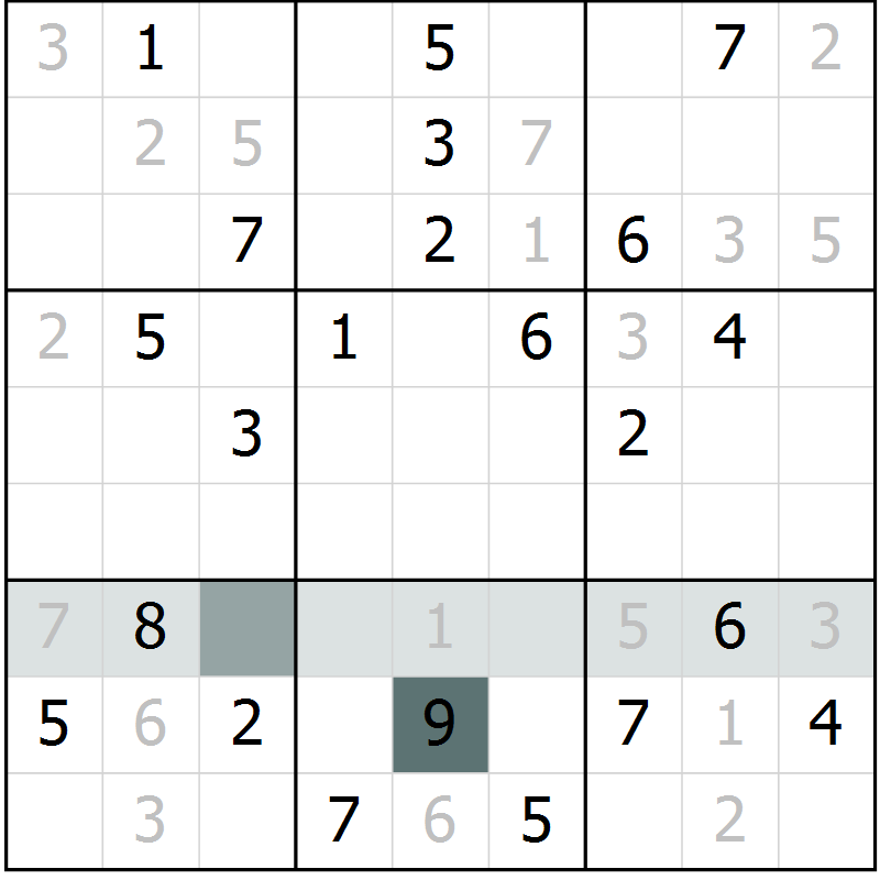 Position des candidats pour la solution de la Gr 13 page 16 du magazine de sudoku Extrême n° 042