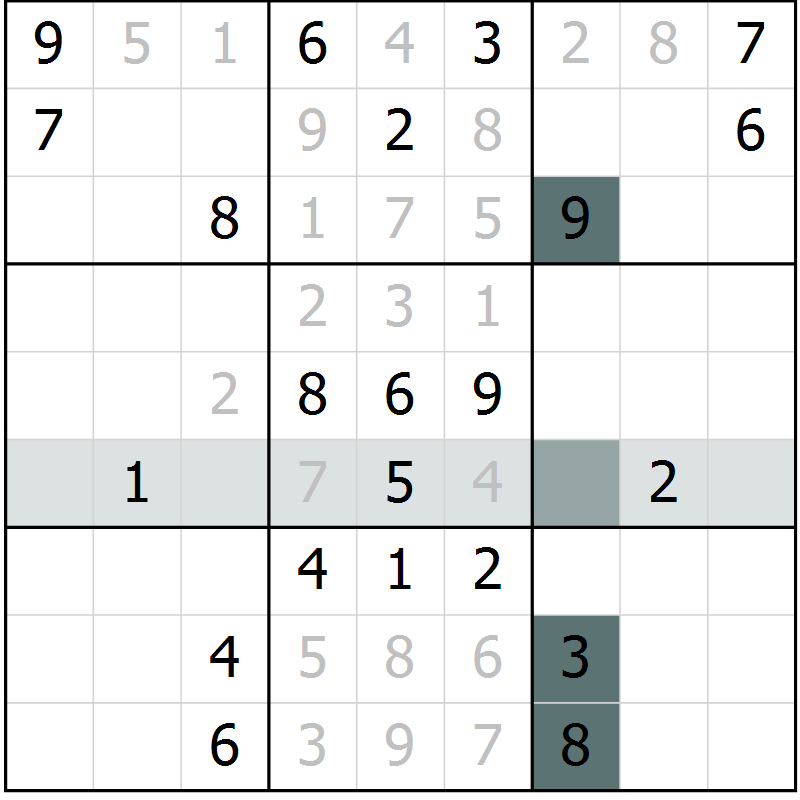 Position des candidats pour la solution de la Gr 15 page 18 du magazine de sudoku Extrême n° 042