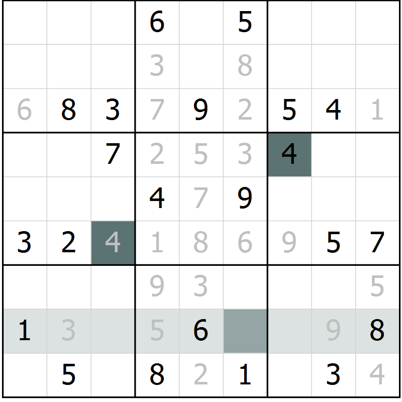 Position des candidats pour la solution de la Gr 17 page 20 du magazine de sudoku Extrême n° 042