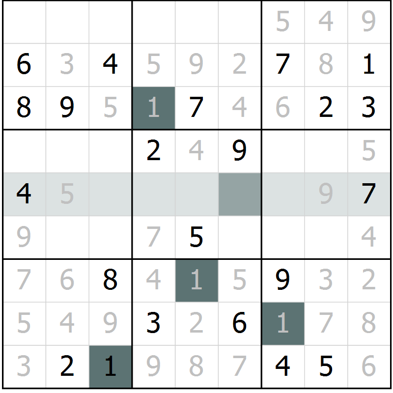 Position des candidats pour la solution de la Gr 18 page 21 du magazine de sudoku Extrême n° 042