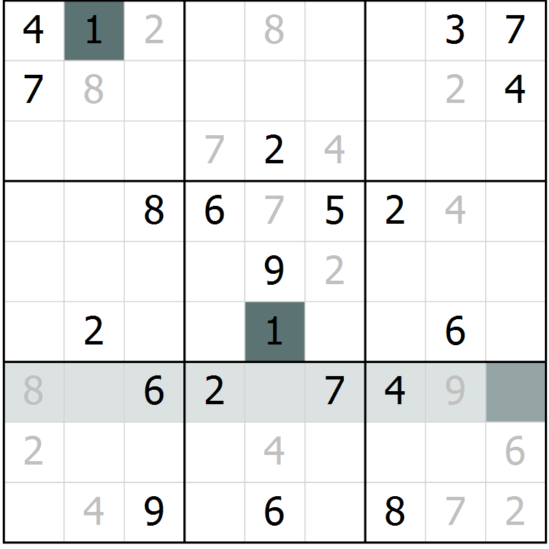 Position des candidats pour la solution de la Gr 19 page 22 du magazine de sudoku Extrême n° 042