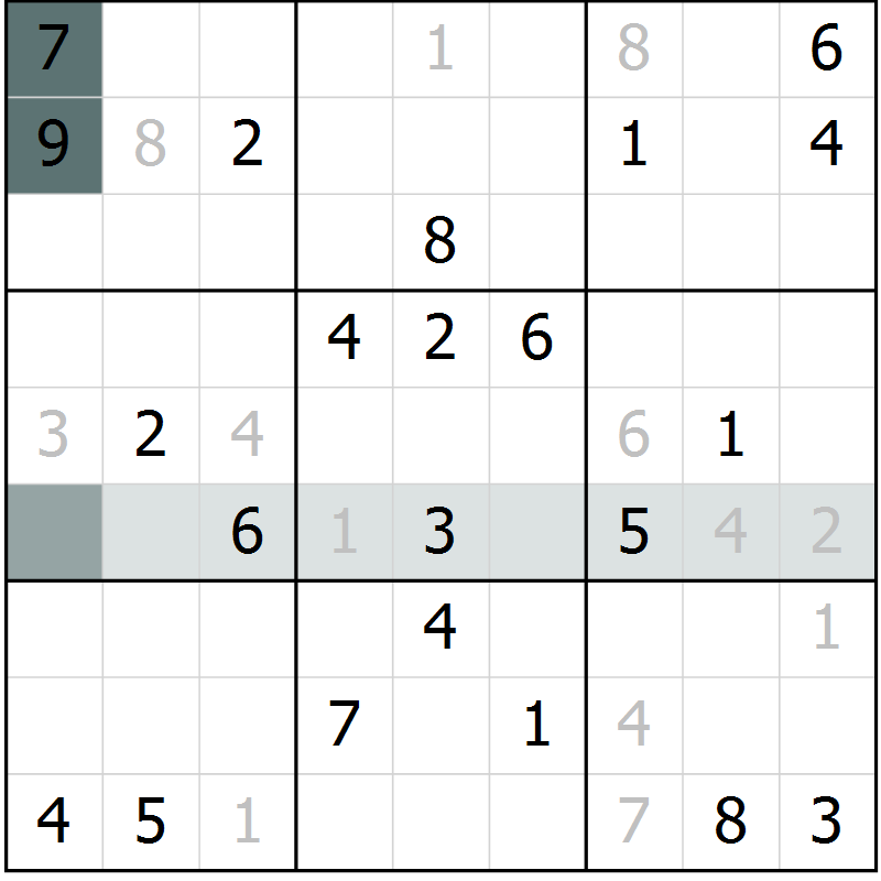 Position des candidats pour la solution de la Gr 20 page 23 du magazine de sudoku Extrême n° 042