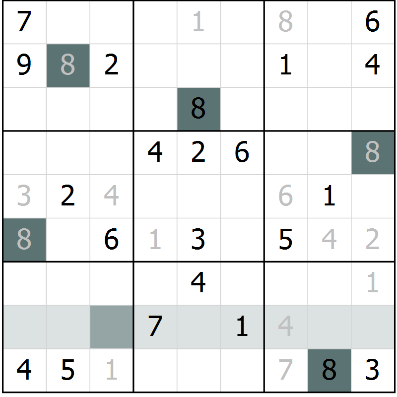 Position des candidats pour la solution de la Gr 20 page 23 du magazine de sudoku Extrême n° 042
