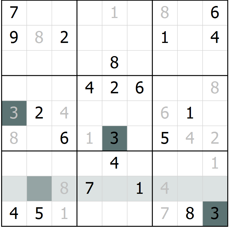 Position des candidats pour la solution de la Gr 20 page 23 du magazine de sudoku Extrême n° 042