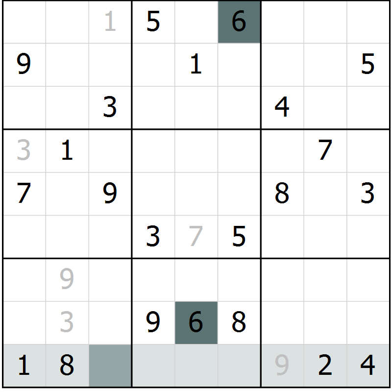 Position des candidats pour la solution de la Gr 21 page 24 du magazine de sudoku Extrême n° 042
