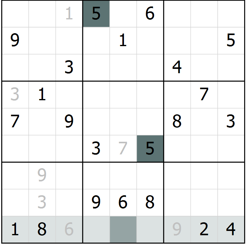 Position des candidats pour la solution de la Gr 21 page 24 du magazine de sudoku Extrême n° 042
