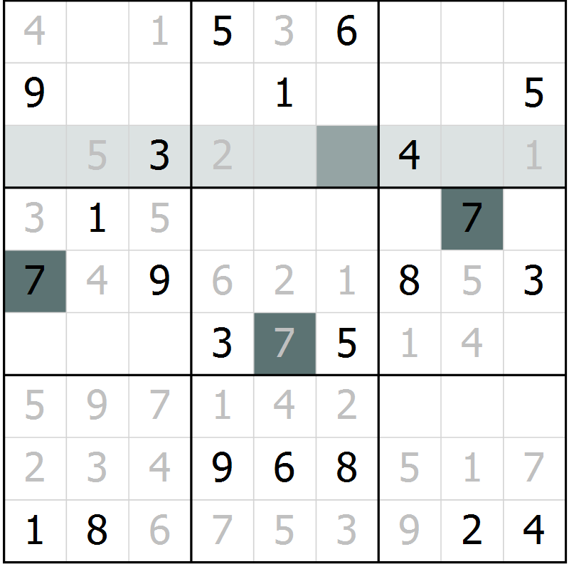 Position des candidats pour la solution de la Gr 21 page 24 du magazine de sudoku Extrême n° 042