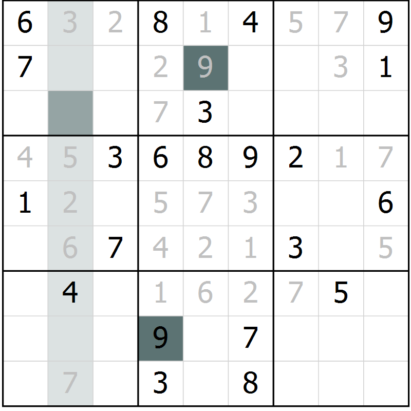 Position des candidats pour la solution de la Gr 22 page 25 du magazine de sudoku Extrême n° 042