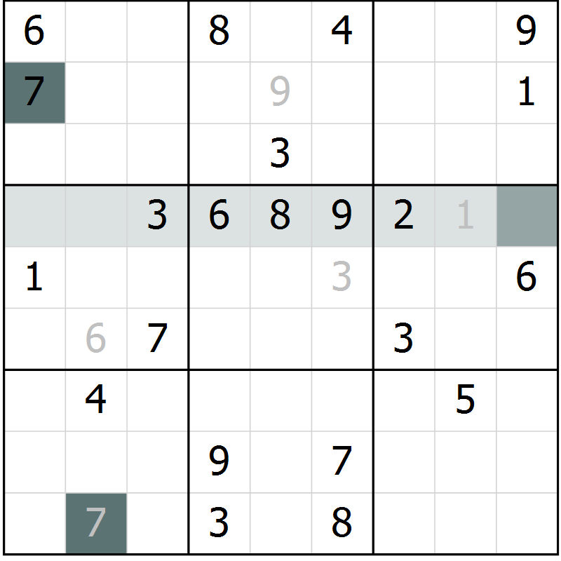 Position des candidats pour la solution de la Gr 22 page 25 du magazine de sudoku Extrême n° 042