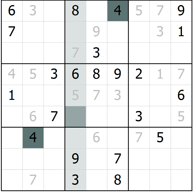 Position des candidats pour la solution de la Gr 22 page 25 du magazine de sudoku Extrême n° 042