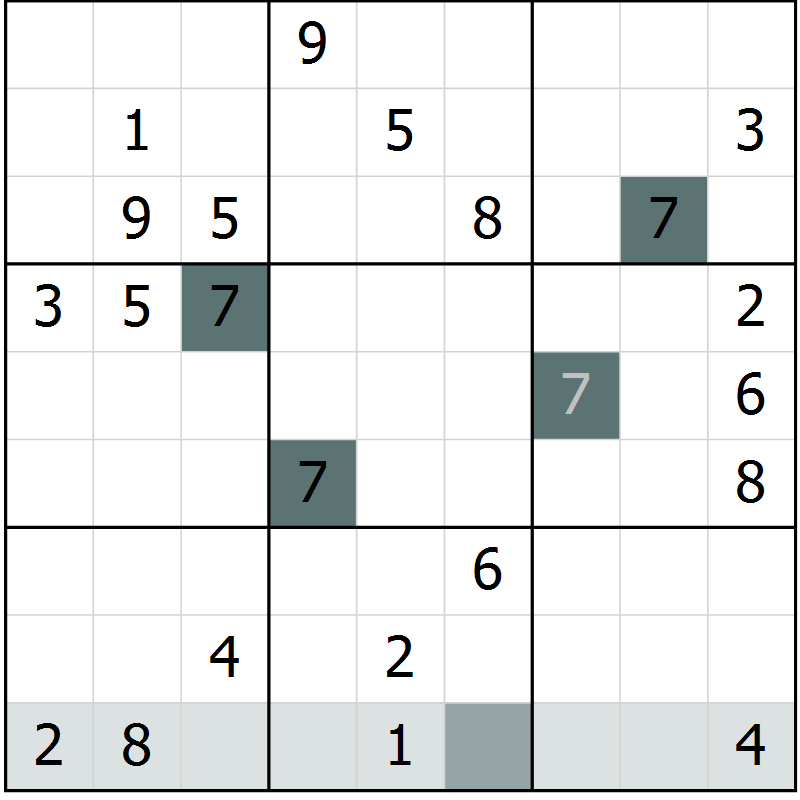 Position des candidats pour la solution de la Gr 23 page 26 du magazine de sudoku Extrême n° 042
