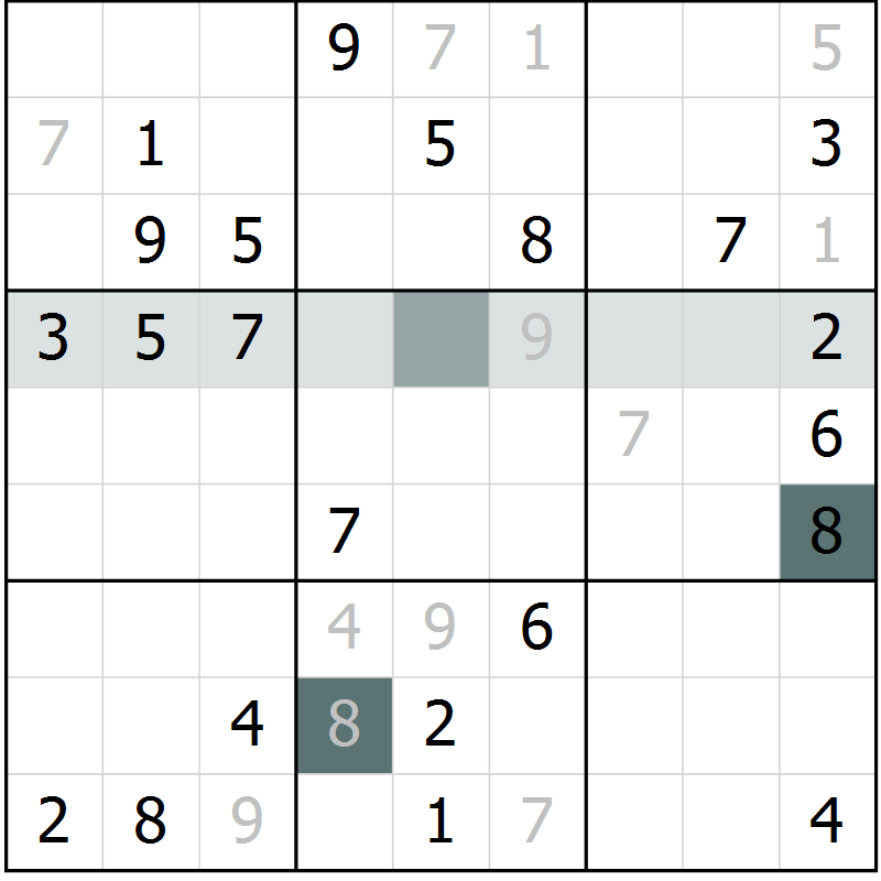 Position des candidats pour la solution de la Gr 23 page 26 du magazine de sudoku Extrême n° 042