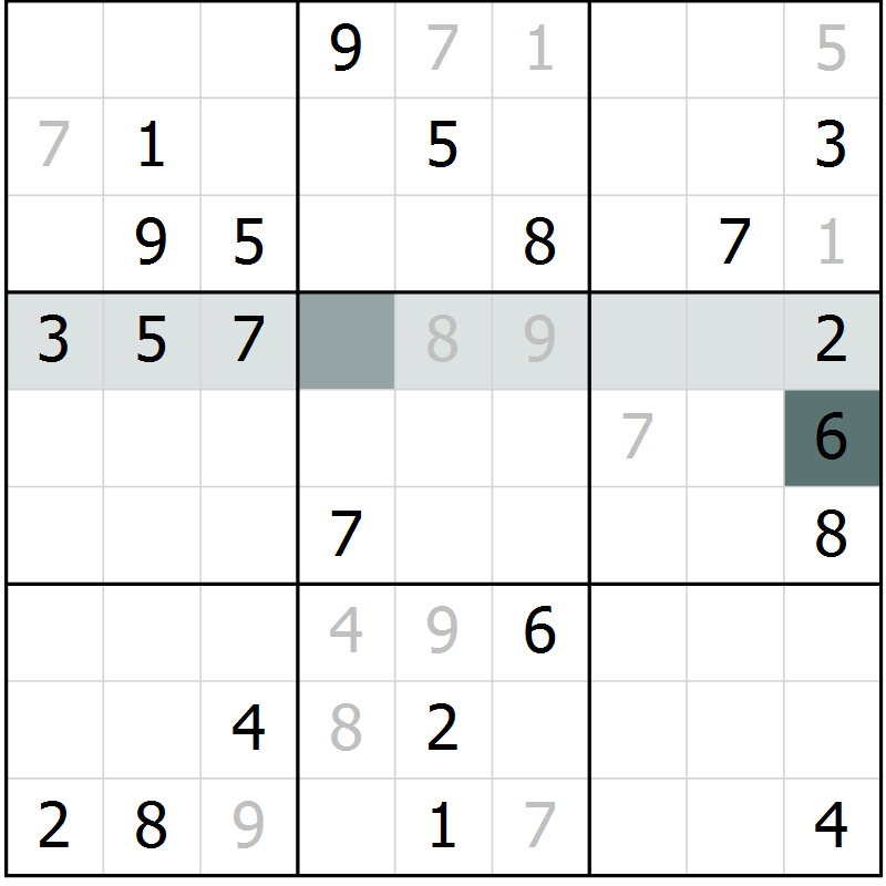 Position des candidats pour la solution de la Gr 23 page 26 du magazine de sudoku Extrême n° 042