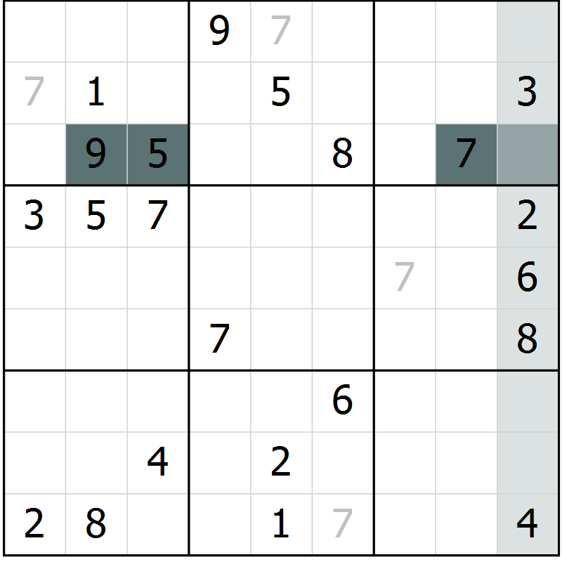 Position des candidats pour la solution de la Gr 23 page 26 du magazine de sudoku Extrême n° 042