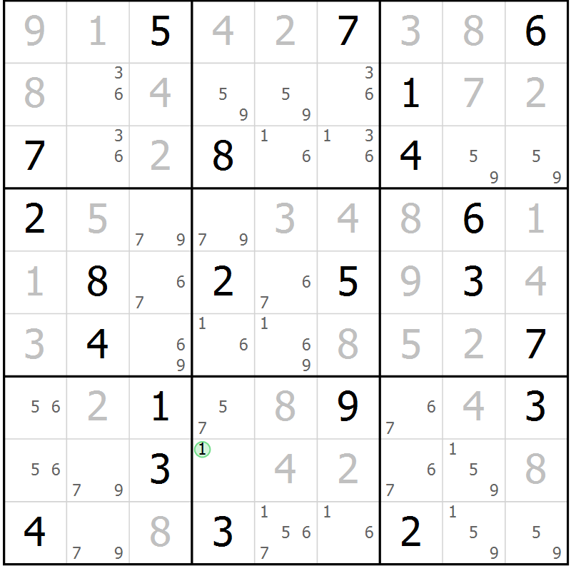 Position des candidats pour la solution de la Gr 26 page 29 du magazine de sudoku Extrême n° 042