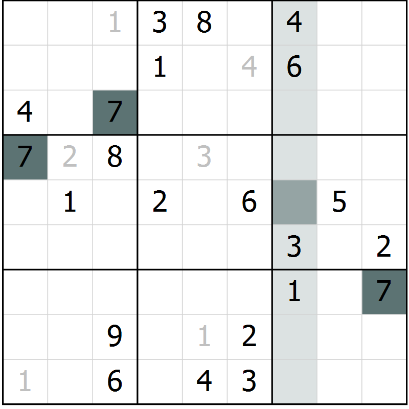 Position des candidats pour la solution de la Gr 27 page 30 du magazine de sudoku Extrême n° 042