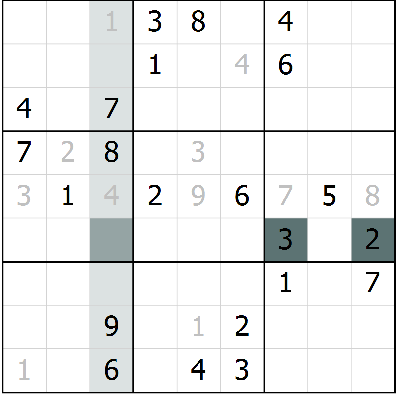 Position des candidats pour la solution de la Gr 27 page 30 du magazine de sudoku Extrême n° 042