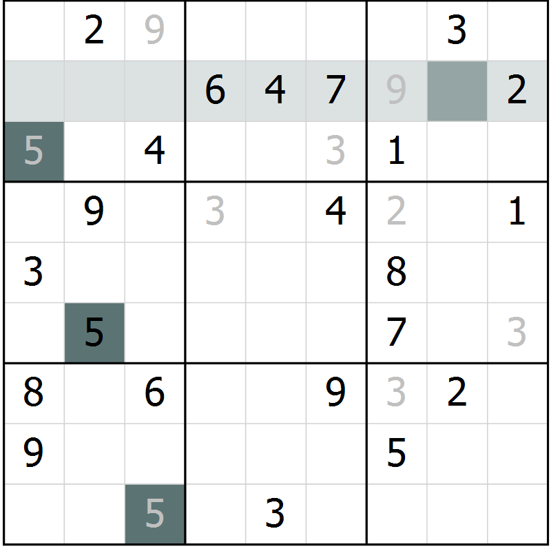Position des candidats pour la solution de la Gr 29 page 32 du magazine de sudoku Extrême n° 042