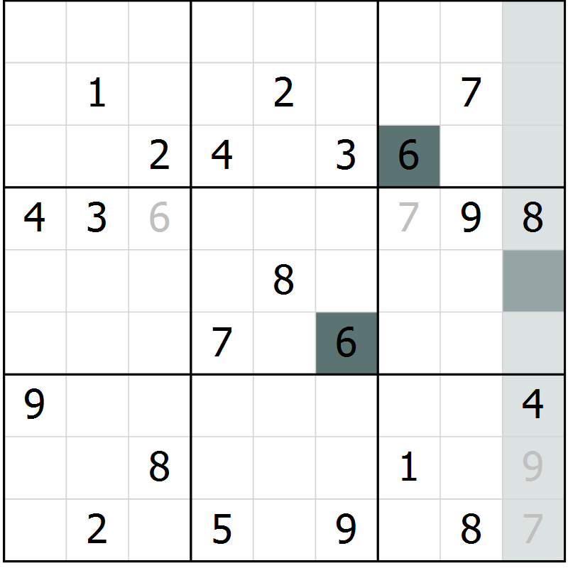 Position des candidats pour la solution de la Gr 3 page 6 du magazine de sudoku Extrême n° 042