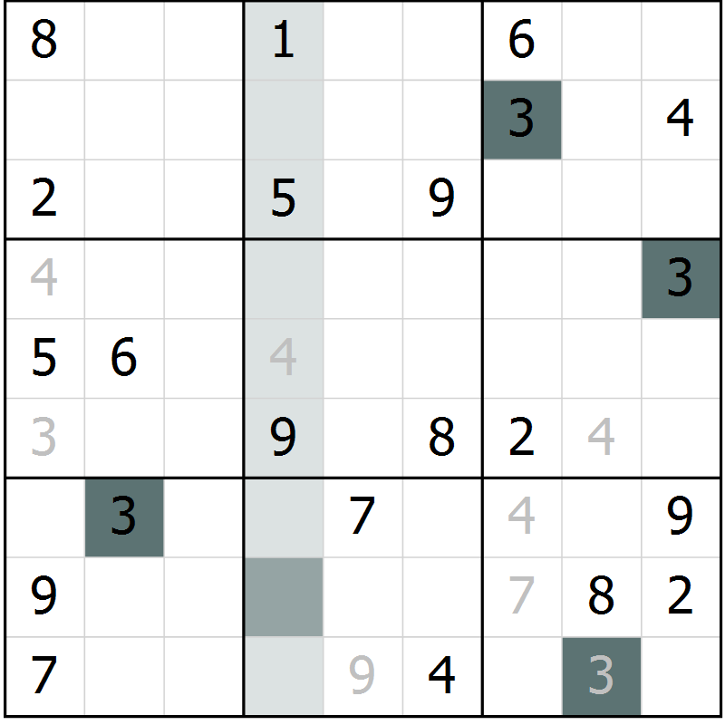 Position des candidats pour la solution de la Gr 30 page 33 du magazine de sudoku Extrême n° 042