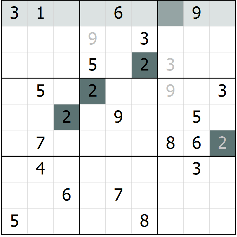 Position des candidats pour la solution de la Gr 31 page 34 du magazine de sudoku Extrême n° 042