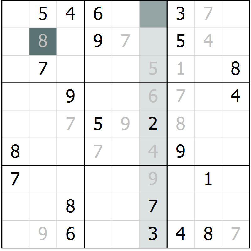 Position des candidats pour la solution de la Gr 32 page 35 du magazine de sudoku Extrême n° 042