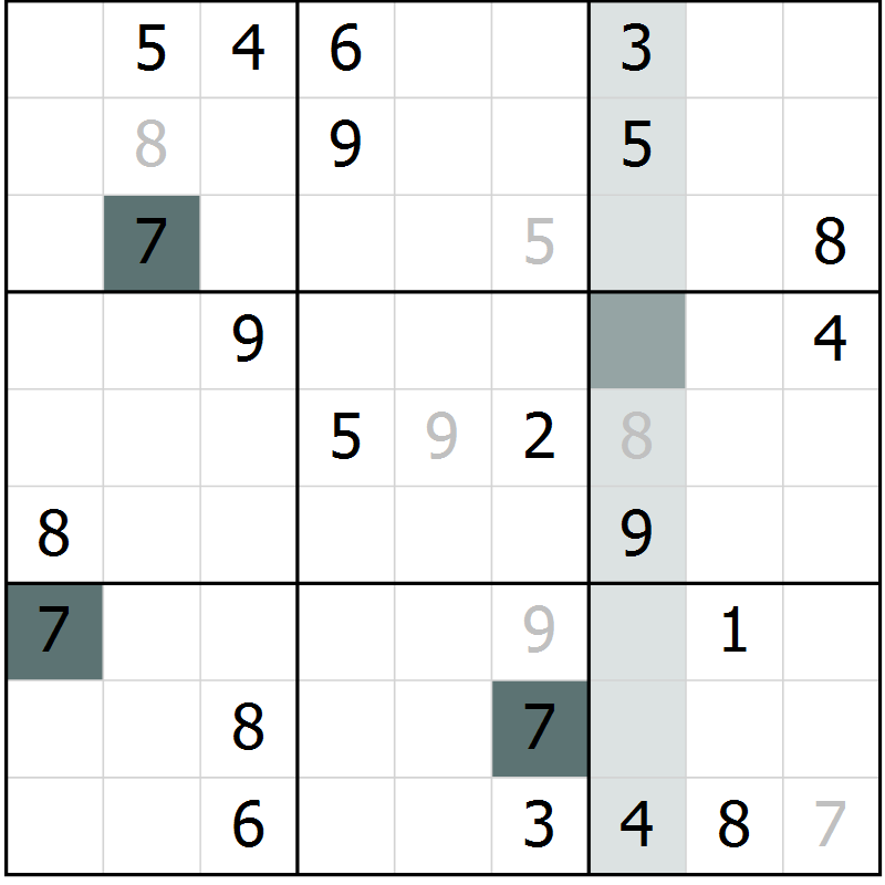 Position des candidats pour la solution de la Gr 32 page 35 du magazine de sudoku Extrême n° 042