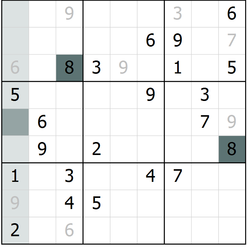 Position des candidats pour la solution de la Gr 35 page 38 du magazine de sudoku Extrême n° 042