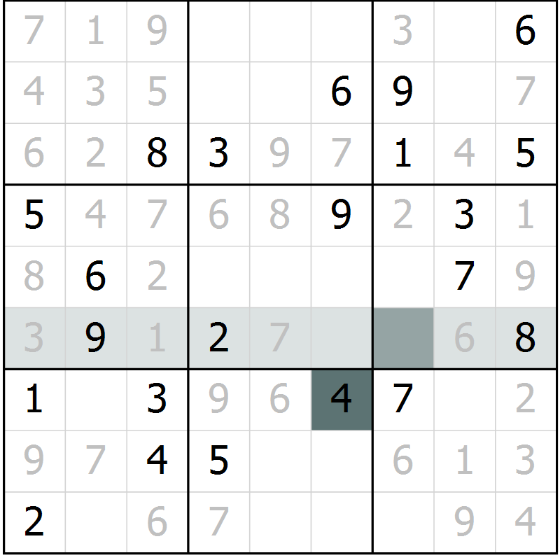 Position des candidats pour la solution de la Gr 35 page 38 du magazine de sudoku Extrême n° 042