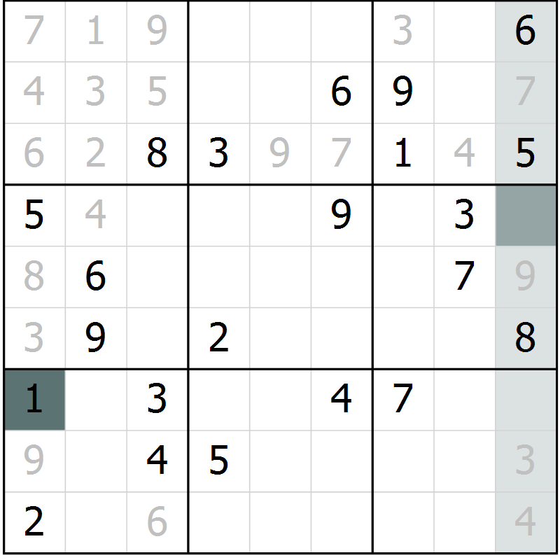 Position des candidats pour la solution de la Gr 35 page 38 du magazine de sudoku Extrême n° 042
