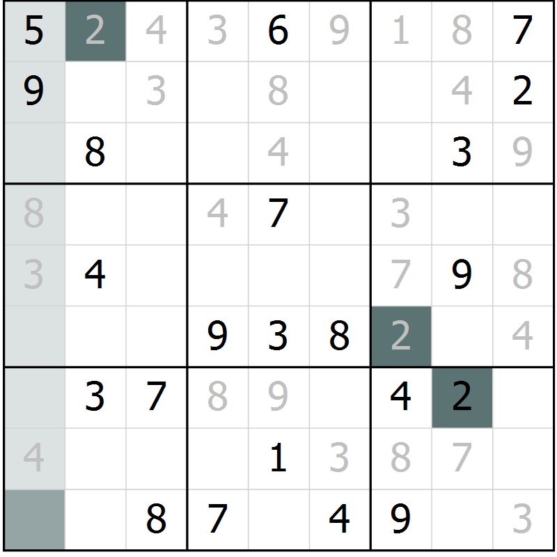 Position des candidats pour la solution de la Gr 36 page 39 du magazine de sudoku Extrême n° 042