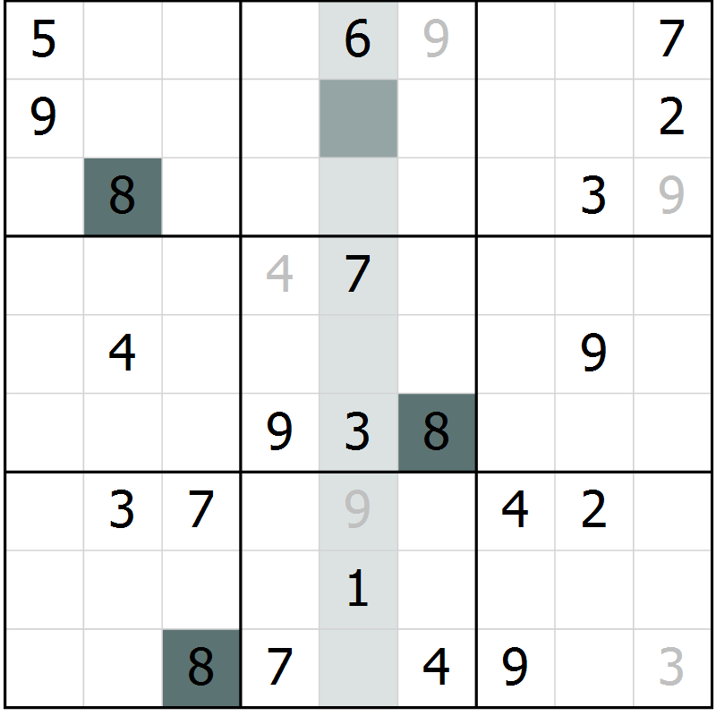 Position des candidats pour la solution de la Gr 36 page 39 du magazine de sudoku Extrême n° 042