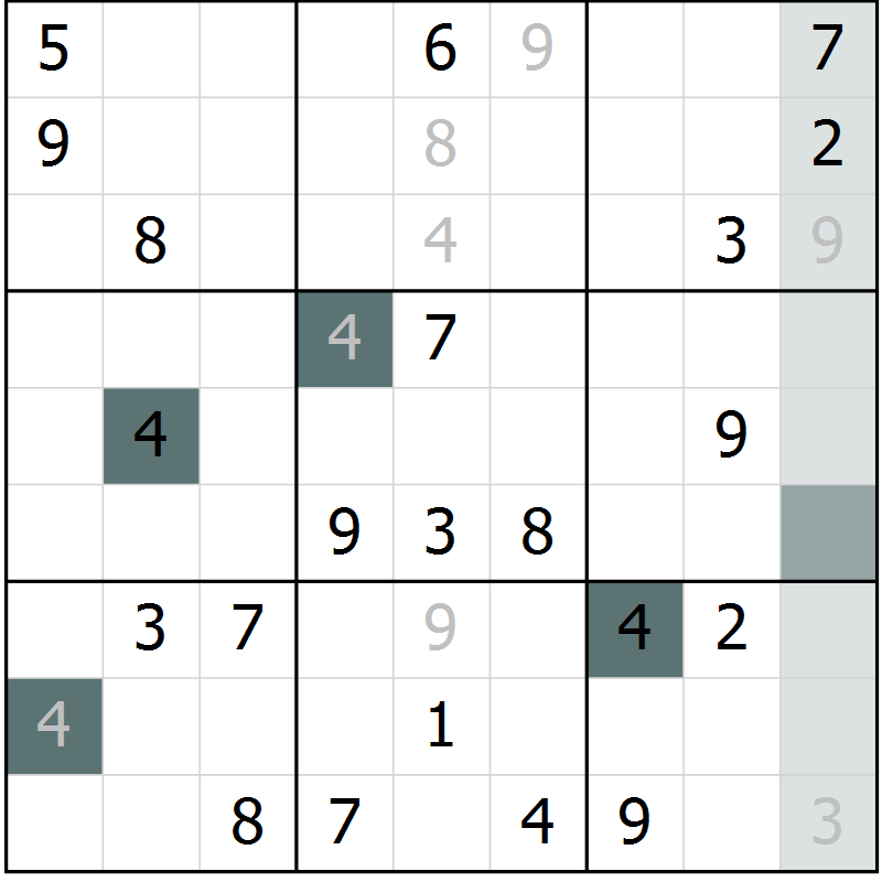 Position des candidats pour la solution de la Gr 36 page 39 du magazine de sudoku Extrême n° 042
