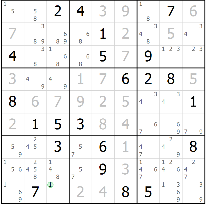 Position des candidats pour la solution de la Gr 37 page 40 du magazine de sudoku Extrême n° 042