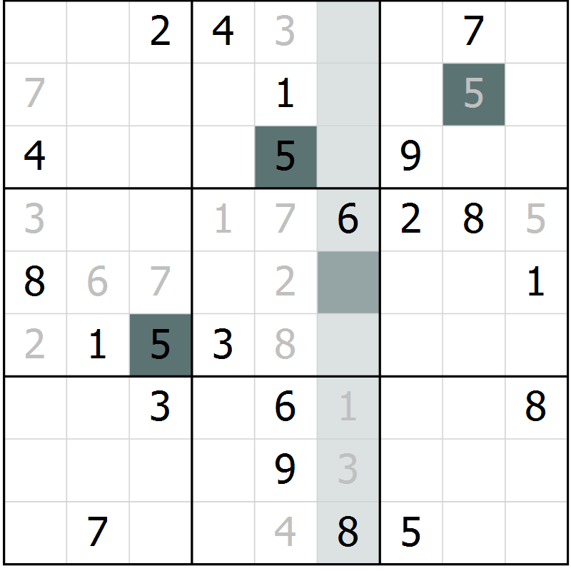 Position des candidats pour la solution de la Gr 37 page 40 du magazine de sudoku Extrême n° 042