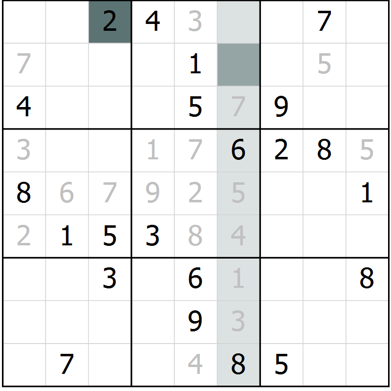 Position des candidats pour la solution de la Gr 37 page 40 du magazine de sudoku Extrême n° 042
