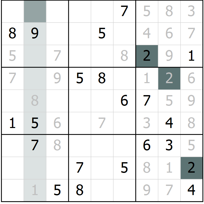 Position des candidats pour la solution de la Gr 38 page 41 du magazine de sudoku Extrême n° 042
