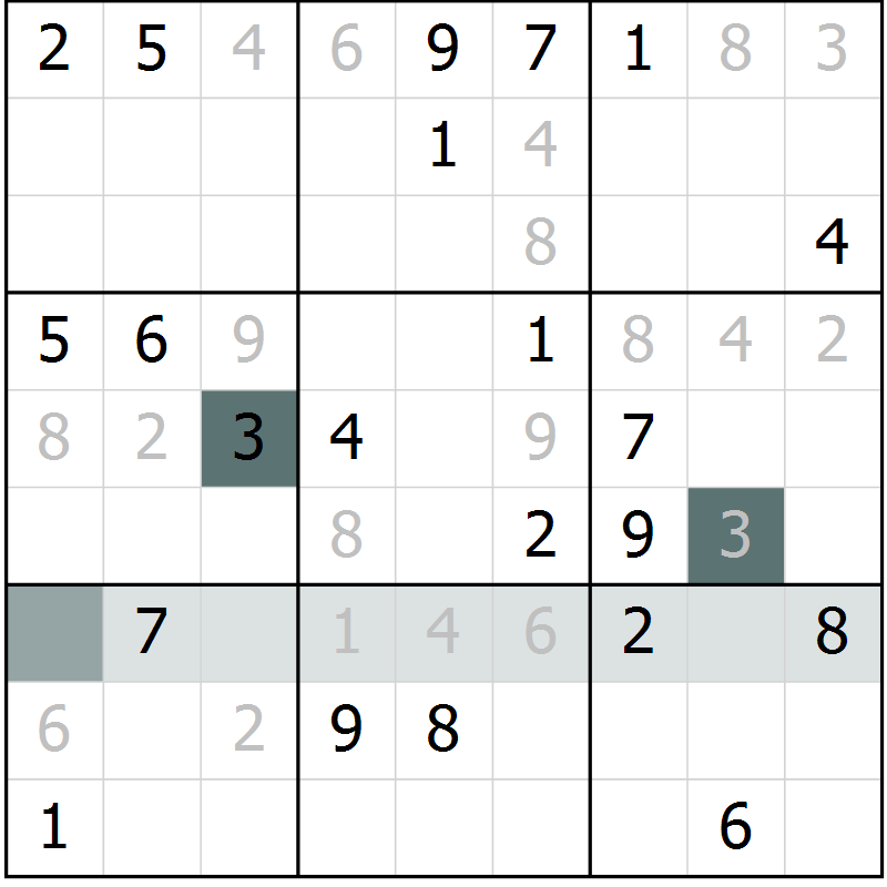 Position des candidats pour la solution de la Gr 39 page 42 du magazine de sudoku Extrême n° 042