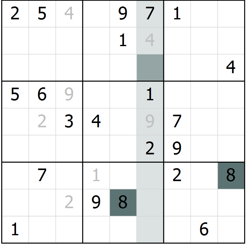 Position des candidats pour la solution de la Gr 39 page 42 du magazine de sudoku Extrême n° 042