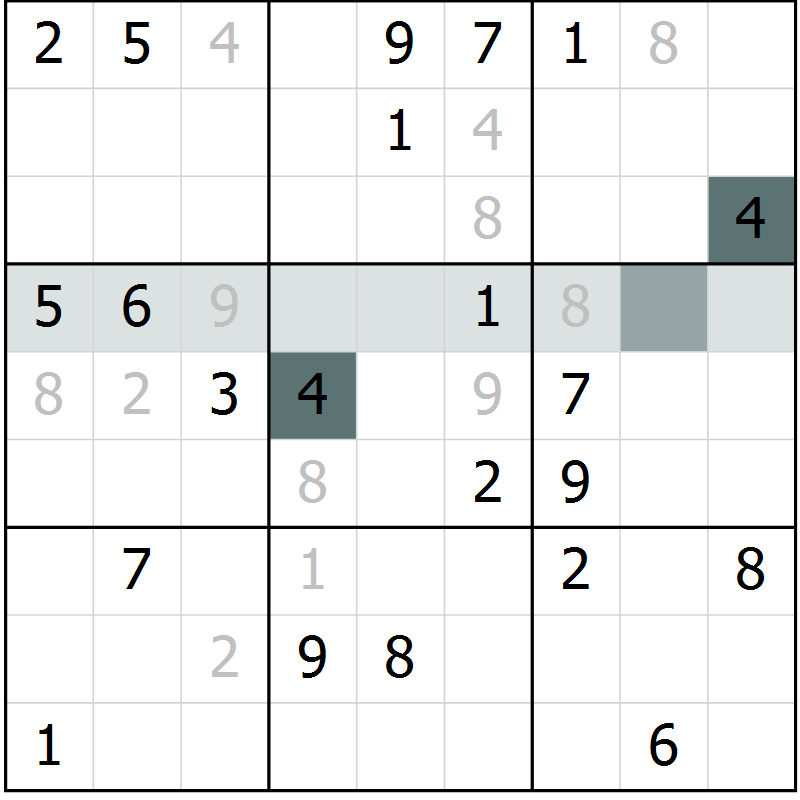 Position des candidats pour la solution de la Gr 39 page 42 du magazine de sudoku Extrême n° 042