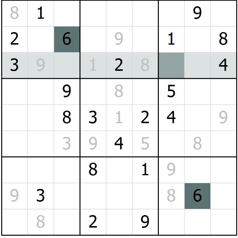 Position des candidats pour la solution de la Gr 4 page 7 du magazine de sudoku Extrême n° 042