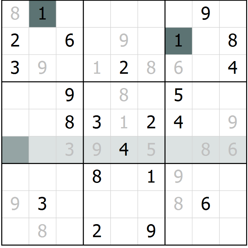 Position des candidats pour la solution de la Gr 4 page 7 du magazine de sudoku Extrême n° 042