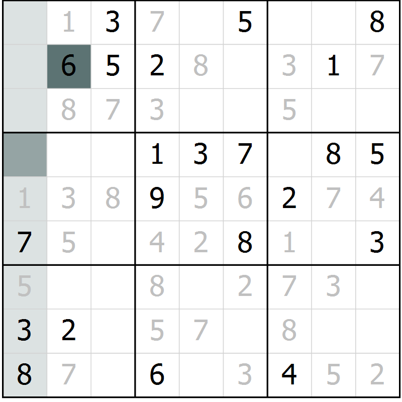 Position des candidats pour la solution de la Gr 40 page 43 du magazine de sudoku Extrême n° 042