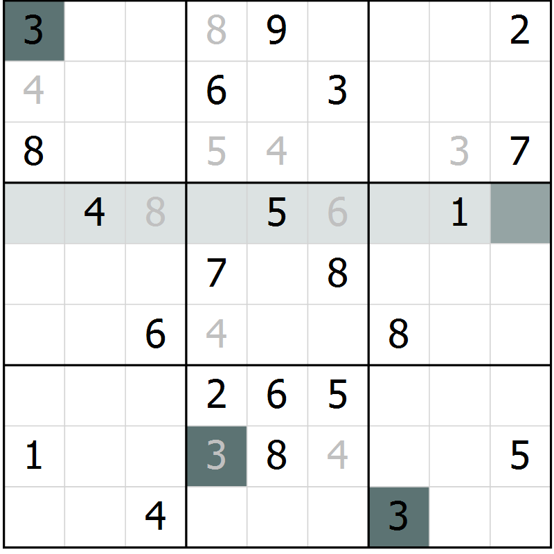 Position des candidats pour la solution de la Gr 41 page 44 du magazine de sudoku Extrême n° 042