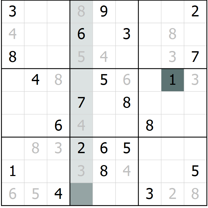 Position des candidats pour la solution de la Gr 41 page 44 du magazine de sudoku Extrême n° 042