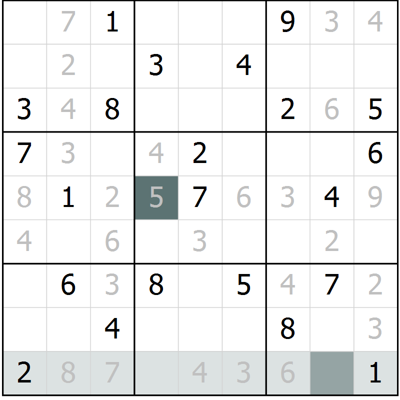 Position des candidats pour la solution de la Gr 43 page 46 du magazine de sudoku Extrême n° 042