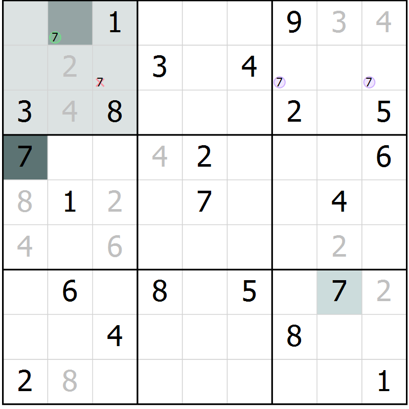 Position des candidats pour la solution de la Gr 43 page 46 du magazine de sudoku Extrême n° 042