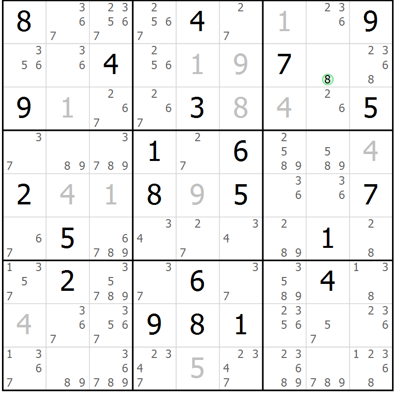 Position des candidats pour la solution de la Gr 44 page 47 du magazine de sudoku Extrême n° 042