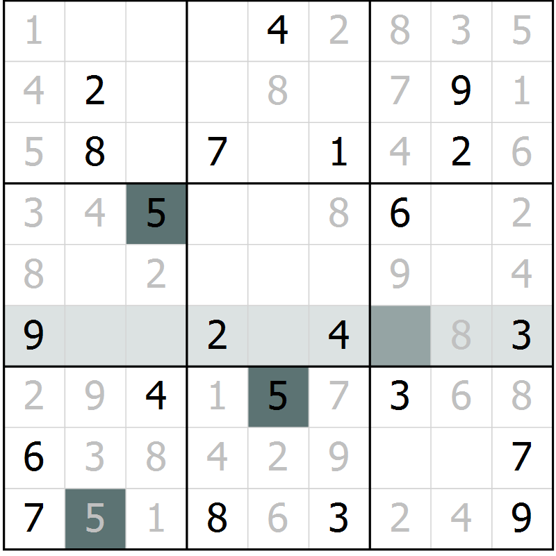 Position des candidats pour la solution de la Gr 47 page 50 du magazine de sudoku Extrême n° 042